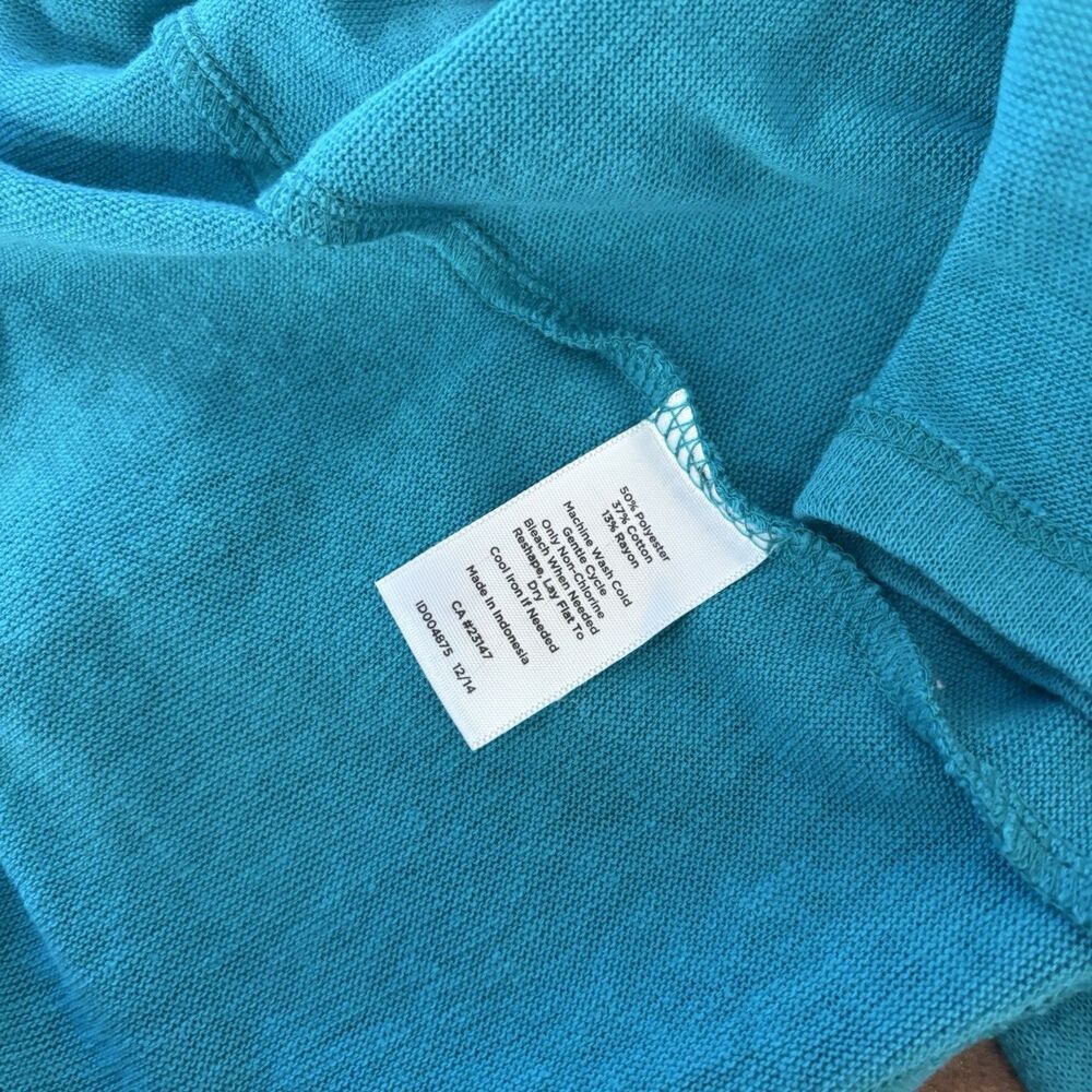 Talbots Womens M Open Cardigan Sweater Turquoise 3/4 Sleeve Light Weight - Picture 4 of 6